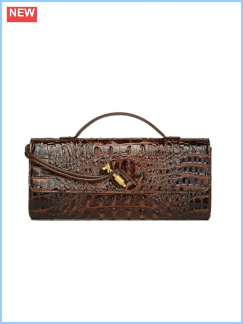 Crocodile Pattern Evening Clutch Crossbody Shoulder Bag Vegan Leather Satchel